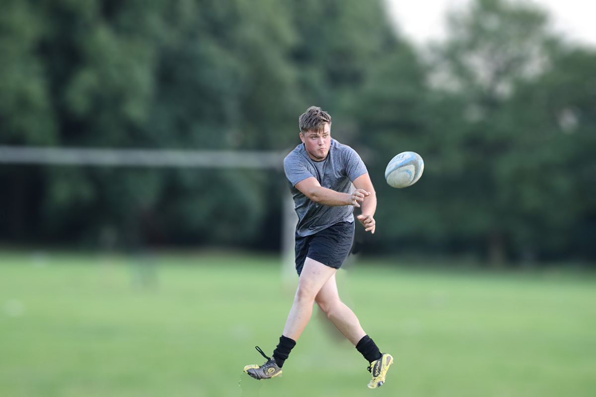 Player kicking during training